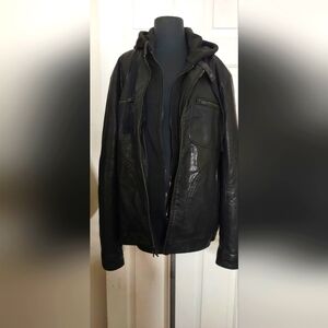 Faux leather men jacket
